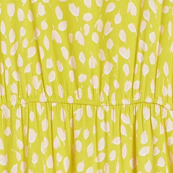 NWOT Pink Petal Print Yellow Midi Sundress with Pockets - Picture 3 of 15